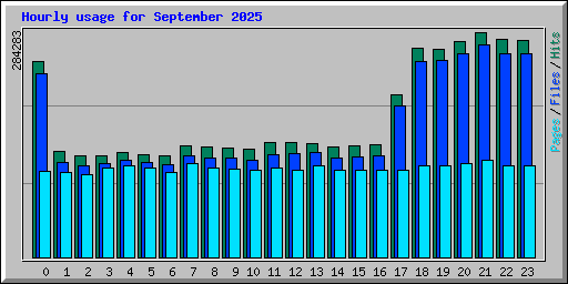 Hourly usage for September 2025