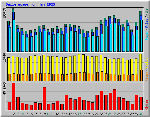Daily usage for May 2025