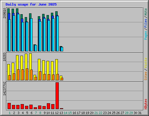 Daily usage for June 2025
