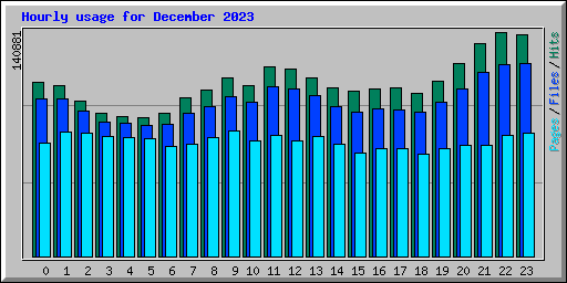 Hourly usage for December 2023