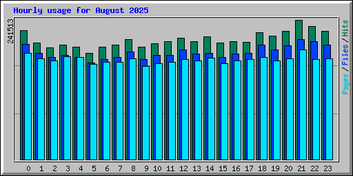 Hourly usage for August 2025